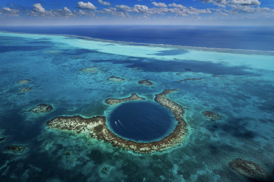 View of blue hole in Belize