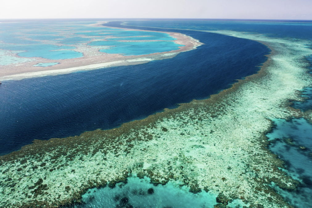 View above Great Barrier Reef